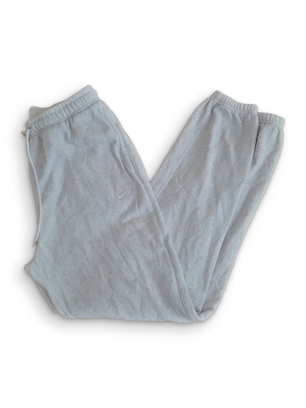 Nike Grey Fleece Track Jogger Pants Y2K Sporty Sweatpants (S)